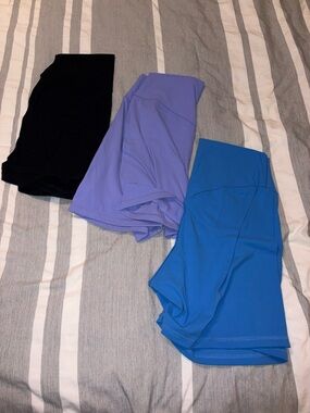 3-Pack Active Shorts - Black, Lavender, Bright Blue Bundle